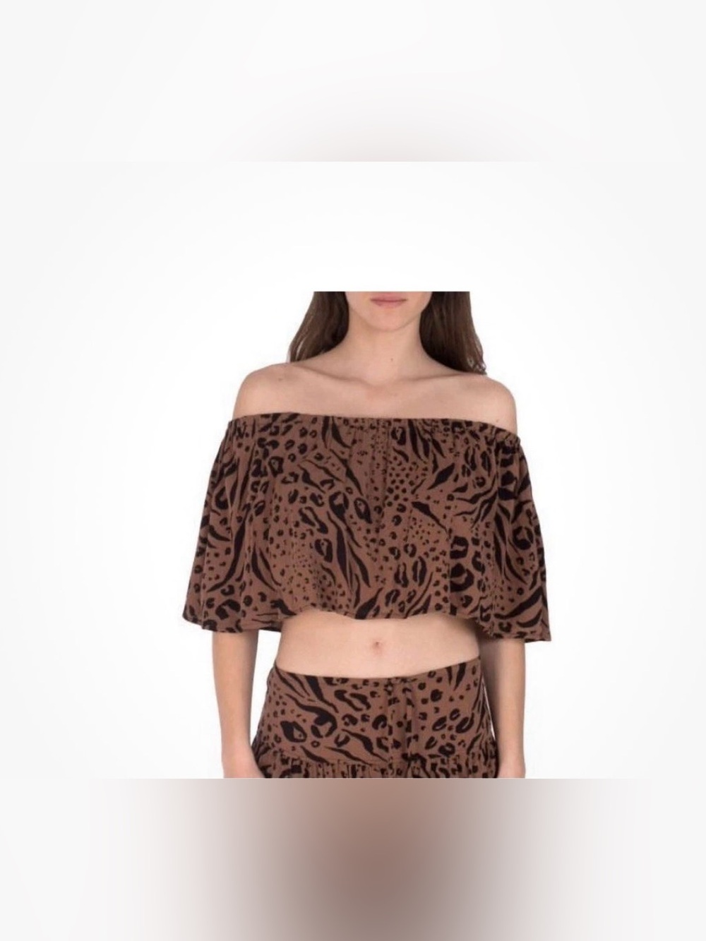 Hurley Size Medium Animal Print Off The Shoulder Top/Shorts Coverup Set NWT